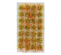 ZWEquipint Lot de 28 herbes statiques pour touffes avec fleurs sauvages mélangées pour modélisme ferroviaire à l'échelle HO, grappes de paysages miniatures autocollantes de 10 à 11 mm pour loisirs