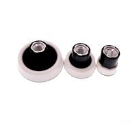 ZWEquipint Lot de 3 tampons de polissage 1/2/3" avec filetage 5/8-11 pour polisseuse rotative, ponceuse orbitale, mousse, éponge, plaque de laine rouge et blanc (blanc)