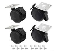 ZWEquipint Lot de 4 roulettes verrouillables pour barbecue Weber Spirit série 200/300 69827 - Roues de rechange avec mécanisme de verrouillage de sécurité - Noir