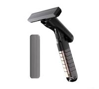 ZWEquipint Mini balai de nettoyage humide et sec à double usage avec buse de pulvérisation intégrée, poignée poussoir pour bureau, cuisine, fenêtre de voiture, noir, 1 paquet plus 2 têtes remplaçables