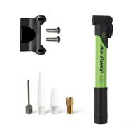 ZWEquipint Mini pompe à air pour vélo Presta et valves, pompe à main portable en acier de 100 PSI avec support de montage pour vélo de route VTT (vert)