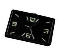 ZWEquipint Night Glow - Horloge de voiture de 4,3 cm pour mini horloge numérique à quartz avec pointeur lumineux, résistant aux chocs, tableau de bord auto-collant, pour voiture, bureau, établi, noir