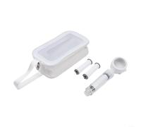 ZWEquipint Pommeau de douche portable filtré avec 2 cartouches, ABS adoucit l'eau dure pour voyage, camping, maison, pulvérisateur à main blanc avec sac de rangement