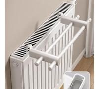 ZWEquipint Radiateur sèche-serviettes pour chauffage, double tringle, pas d'électricité nécessaire, porte-serviettes chaud en alliage d'aluminium avec crochet et fixation à vis, blanc