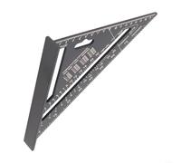 ZWEquipint Règle carrée triangulaire de 17,8 cm, rapporteur de charpentier en alliage d'aluminium avec gravure, métrique épaisse pour outil de mesure impérial pour le travail du bois, argent (métrique