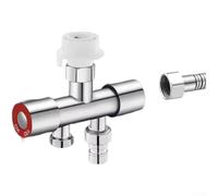 ZWEquipint Répartiteur de robinet de machine à laver à 1 entrée et 2 sorties en acier inoxydable avec interfaces 4/6, matériau 304, connexion rapide, argent (E)