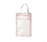 ZWEquipint Sac de rangement pour papier toilette en PVC rose avec fenêtre transparente, grande capacité à suspendre pour salle de bain, cuisine, bureau, ouverture par le bas, porte-rouleau de papier