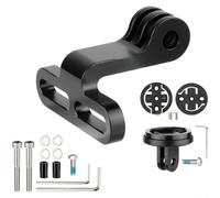 ZWEquipint Support d'ordinateur de vélo en alliage d'aluminium pour Garmin pour WAHOO pour BRYTON, adaptateur de potence de guidon à angle réglable avec interface de caméra d'action, noir