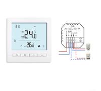 ZWEquipint Thermostat à écran tactile pour systèmes de chauffage central, télécommande via application, compatible avec chaudière à gaz et chauffage à eau/sol, blanc (WATER)