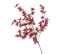 ZWEquipint Tige d'orchidée artificielle en oncidium, 74 cm de haut, fleur d'orchidée dansante en soie pour décoration de mariage, salon et bureau, composition florale, lilas/blanc/champagne (bordeaux)