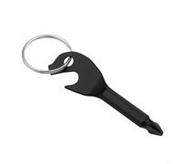 ZWEquipint Tournevis multifonction avec décapsuleur et tête Phillips, gadget de réparation de poche portable pour le transport quotidien, porte-clés en métal noir