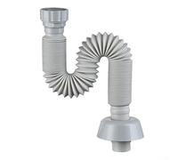 ZWEquipint Tuyau de vidange d'évier en ABS blanc avec design élastique pour pliage arbitraire, grand diamètre tuyau d'égout de cuisine pour installation à la maison et à l'hôtel