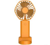 ZWEquipint Ventilateur de bureau portable rechargeable par USB avec support, 3 vitesses silencieuses, 20 dB, 8 à 12 heures d'autonomie, pour bureau, voyage, bibliothèque, orange (Y09 Orange)