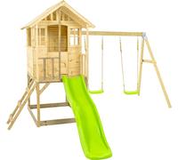 Zwerkules Villa 3 Enfants Maison sur pilotis avec toboggan et balançoire en bois