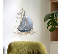 ZWESKUX Décoration Murale voilier en métal 3D - Sculptures murales en métal - Voilier Rustique, pour Bureau, Salle à Manger, Chambre à Coucher, Fond de canapé, Salon, école,C