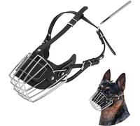 ZWESKUX Muselière pour Chiens de Grande et Moyenne Taille, Laisse en Cuir réglable et Respirante, adaptée,L