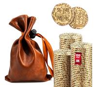 ZWGParty Lot de 100 pièces d'or pirate (2,2 cm) dorées dans un sac en | Répliques de doublons espagnols, idéal pour fête pirate, jetons de jeu de société, TTRPG, coffre au trésor cosplay
