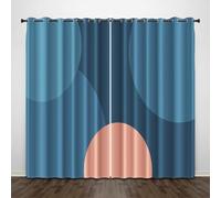 ZWGQZYTX Rideaux de Chambre à Coucher Rideaux de Salon Filés Anneaux Supérieurs Occultants Rideaux Isolants Motif Imprimé Doux Bleu 2 Panneau - Largeur 139.7cm x Hauteur 269.24cm