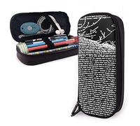 ZWHSY The Raven By Edgar Allan Poe Étui à crayons de grande capacité Sacs de papeterie fonctionnels en cuir PU