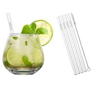 ZWIESEL GLAS Tumbler After Work Drink (4x taille 60 4x pailles en verre taille 150 + brosse en coton)