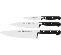 ZWILLING Set de 3 Couteaux (Couteau à Larder/Garnir, Couteau à Viande, Couteau de Chef), Acier Inoxydable Spécial, Manche Noir, série Professional S