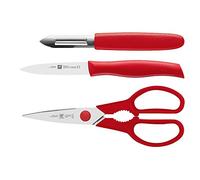 Zwilling 38157-001-0 Twin Grip Jeu de Couteaux Acier Inoxydable Argent/Rouge 48 x 38 x 28 cm 3 Pièces
