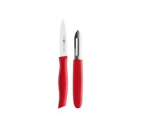 Zwilling 38634-000-0 Twin Grip Jeu de Couteaux avec Éplucheur Acier Inoxydable Argent/Rouge 48 x 38 x 28 cm 2 Pièces