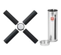 ZWILLING Dessous de plat TWIN SPECIALS, pliable, silicone, 22 x 22 cm, noir et argenté