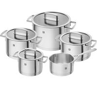 ZWILLING Set de 5 Casseroles, 4 Couvercles, compatible induction, Inox Mat, série Vitality