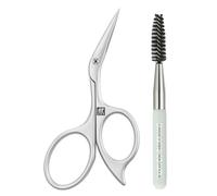 Zwilling Ciseaux à Sourcils (avec design en Ciseaux Coudés et Lames Ultra-Fines avec Brosse à Sourcils), Premium, Argent