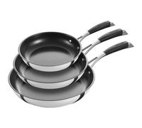 ZWILLING Core, Set de 3 poêles (20, 24 et 28 cm), Revêtement antiadhésif en céramique, Compatible induction, Acier inoxydable