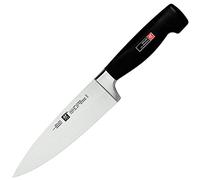 Zwilling Couteau de chef série Four Star – Lame 16 cm, Acier formule spéciale, Manche noir