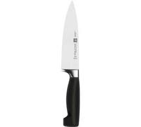 ZWILLING Couteau de Chef, Lame : 16 cm, Acier formule spéciale, Manche Noir, série Four Star