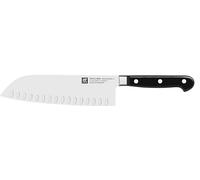 ZWILLING Couteau Santoku, Lame : 18 cm, Grande Lame, Acier Inoxydable, Manche Noir, série Professional S