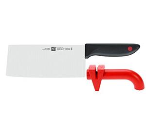 Zwilling Double TWINpoint le couteau du chef chinois 18 cm + Affûteur dans SET, paquet 2