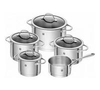 ZWILLING Set de 5 Casseroles, 4 Couvercles, compatible induction, Inox Mat, série Essence