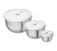 ZWILLING Fresh & Save BOWLS Set de bols sous vide S/M/L / 6-pcs, Acier inoxydable, Blanc argenté
