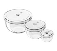 ZWILLING Fresh & Save BOWLS Set de bols sous vide S/M/L / 6-pcs, Verre, transparent-blanc
