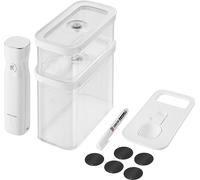 ZWILLING FRESH & SAVE CUBE Set de démarrage sous vide, taille M, set de conservation sous vide de 5 pièces, incluant 3x boîtes CUBE M, pompe à vide, cuillère doseuse, étiquettes NFC