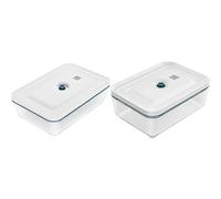 ZWILLING Fresh & Save Lot de 2 Boîtes de Conservation sous Vide (1 plat à gratin 2,8L + 1 boîte de conservation 2L), en Verre, La Mer