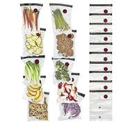 ZWILLING Fresh & Save Lot de 20 sacs d'emballage sous vide réutilisables pour la préparation des repas, collations, sous vide, 38,1 x 29,9 x 14,5 cm, passent au lave-vaisselle, taille M, transparent