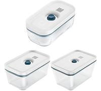 Zwilling Fresh & Save Lot de 3 Boîtes de Conservation sous Vide (Taille S, M et L), en Verre, La Mer