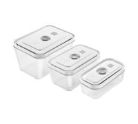 Set de 3 boîtes sous vide verre rectangulaire Blanc TS