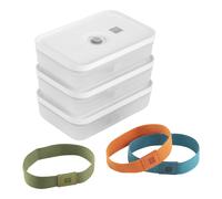 ZWILLING Fresh & Save Lot de lunch box sous-vide, L plate / 6-pcs, Plastique, semi transparent-Gris