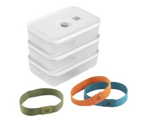 ZWILLING Fresh & Save Set de lunch box sous vide, L plate / 6-pcs, Plastique, semi transparent-Gris