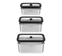 ZWILLING Fresh & Save STAINLESS Set de boîtes sous vide, S/M/L / 6-pcs, Acier inoxydable, Argent