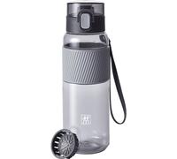 ZWILLING Gourde 680 ml, étanche, filtre à fruits, gris | Tritan résistant aux chocs, fermeture de sécurité, dragonne