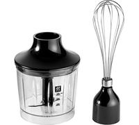 ZWILLING Kit d'Accessoires pour Mixeur Plongeant, 2 Pièces : Hachoir et Fouet, Acier Inoxydable/Noir