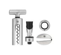 Zwilling Kit Sommelier 4 pièces – Tire-bouchon, mini décanteur, antigoutte – Inox 18/10 Argent