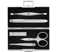 ZWILLING Manucure kit (5 pièces, étui en aluminium pour soins des ongles et pédicure, incrustation de velours avec coupe-ongles compact), Premium, noir